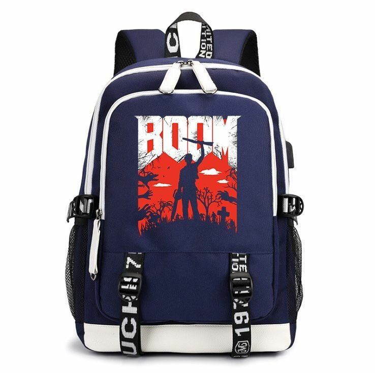 Рюкзак Зловещие мертвецы (Evil Dead) синий с USB-портом №3