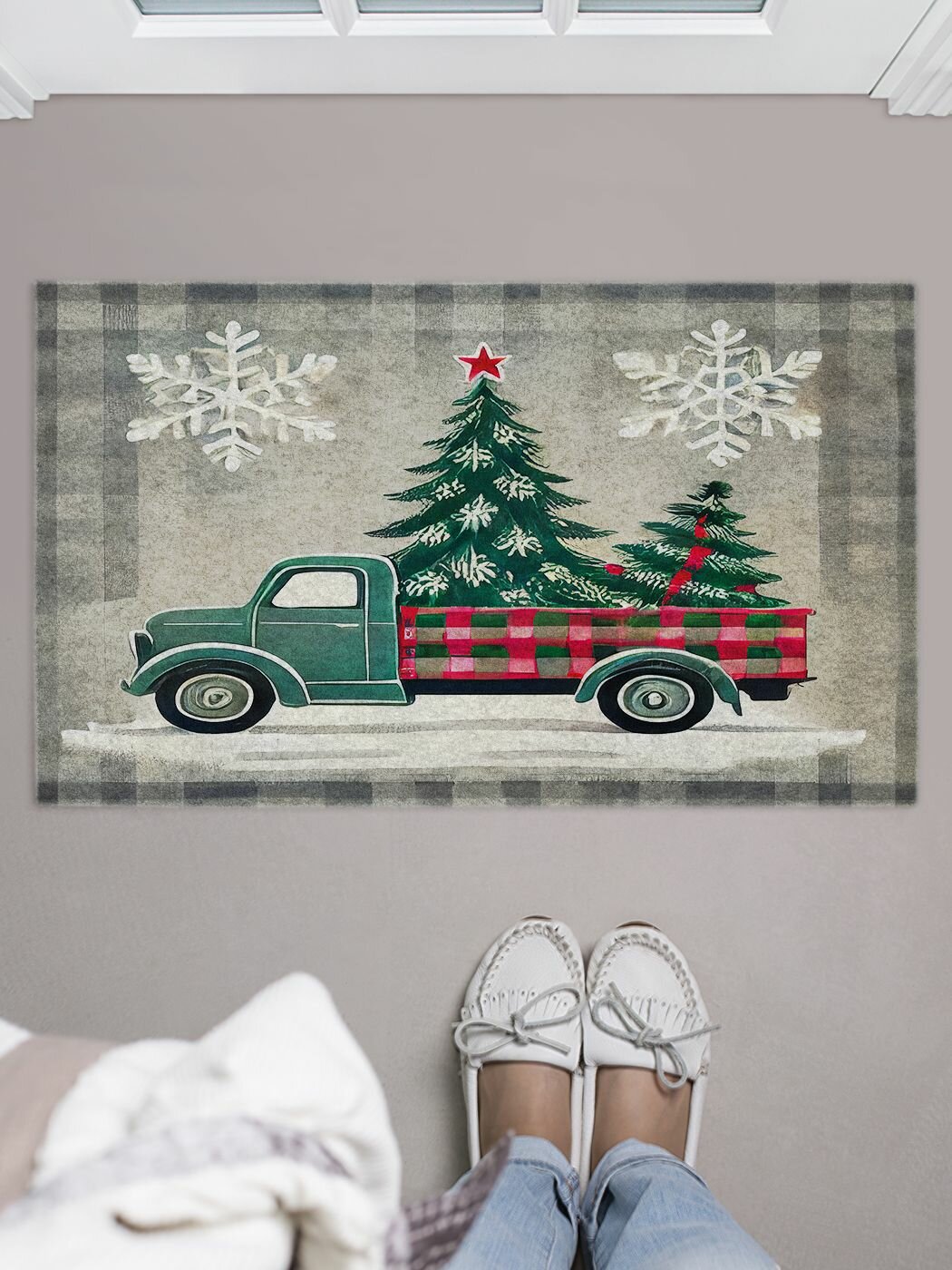 Коврик придверный в прихожую с принтом 