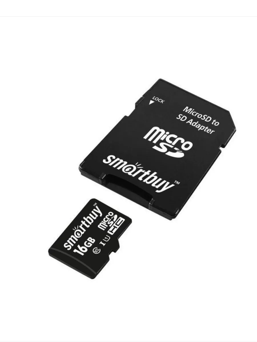 Карта памяти microSDHC 16 ГБ Class 10 70 мб/с с адаптером