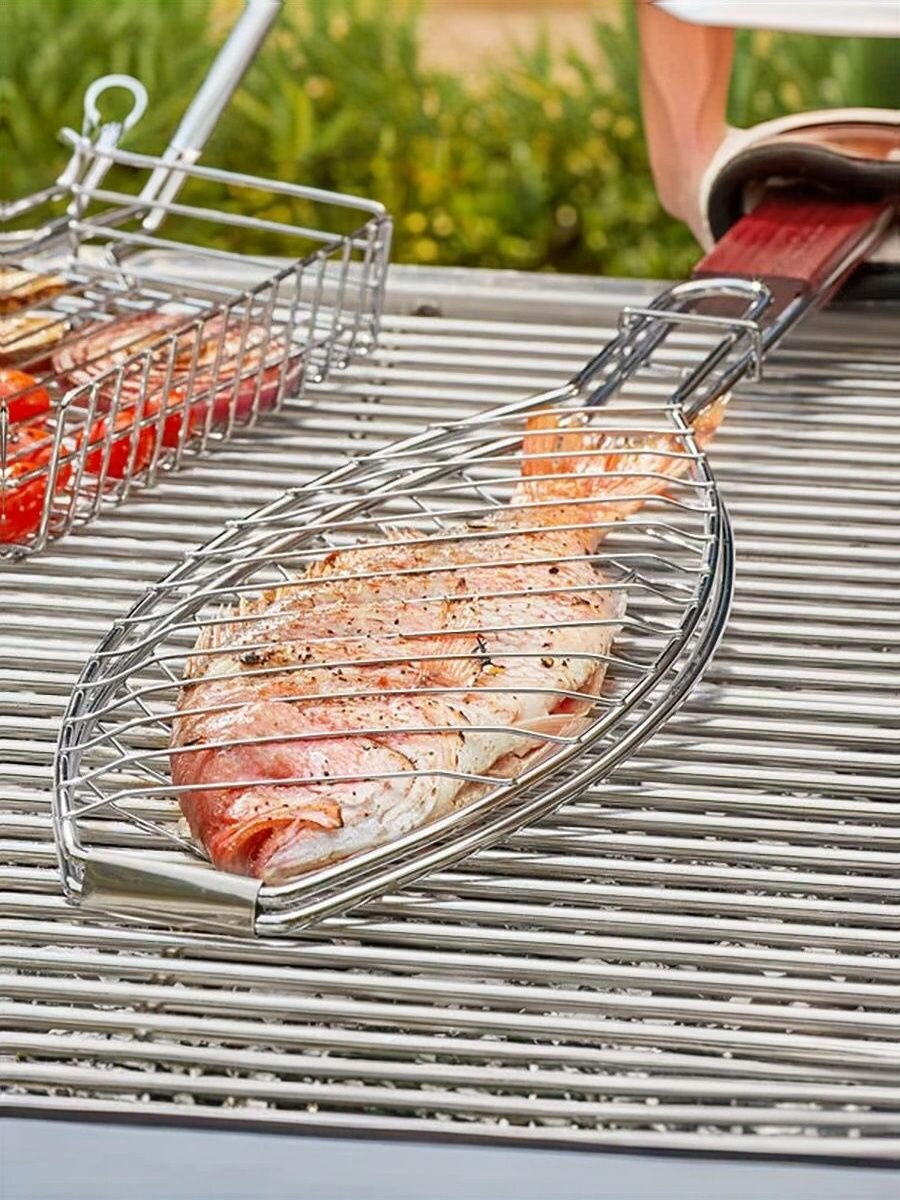 Решетка для рыбы, сталь, антипригарная — фото 1