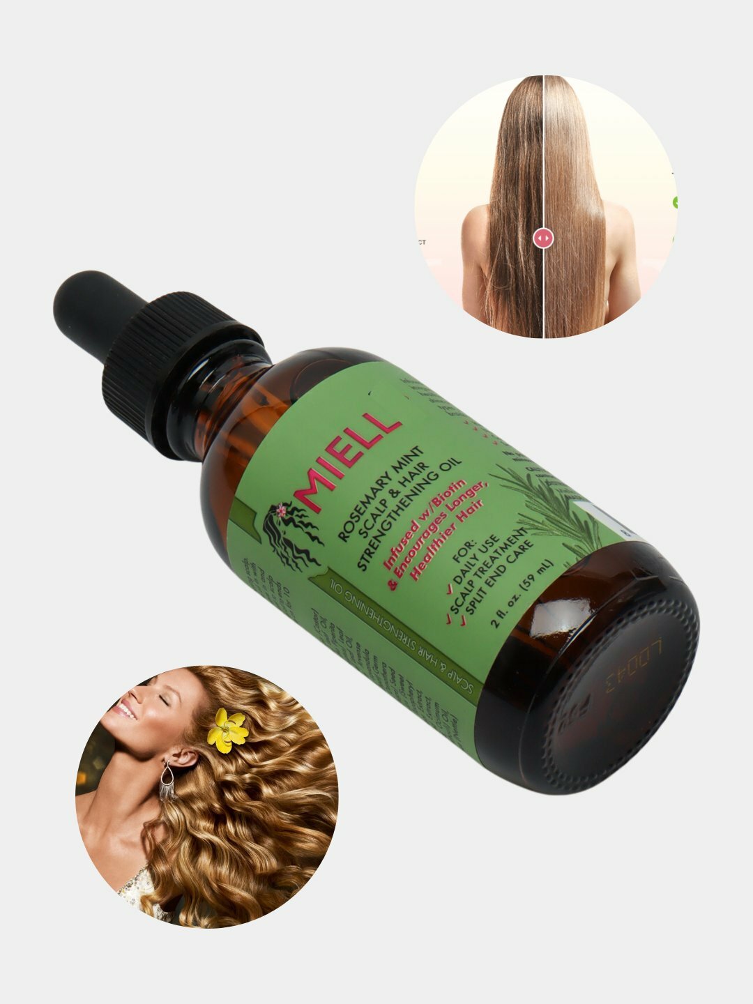 Масло для волос "Биотин + розмарин + мята", укрепление, 59мл — фото 1