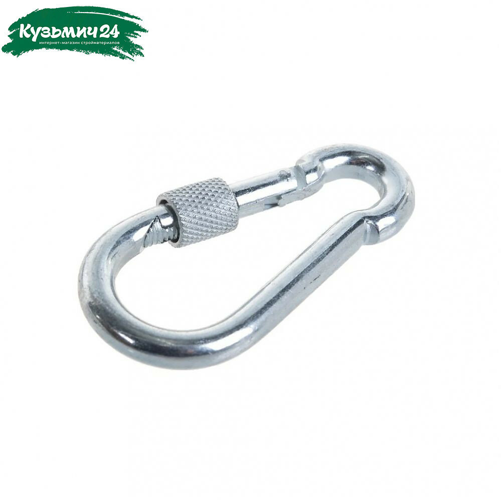 Карабин пожарный с фиксатором Din 5299 М8х80 оцинкованная сталь