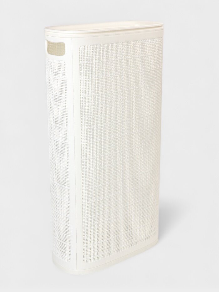 Корзина для белья с крышкой узкая "Лён", 60л, 43×20×80 см, цвет белый — фото 7