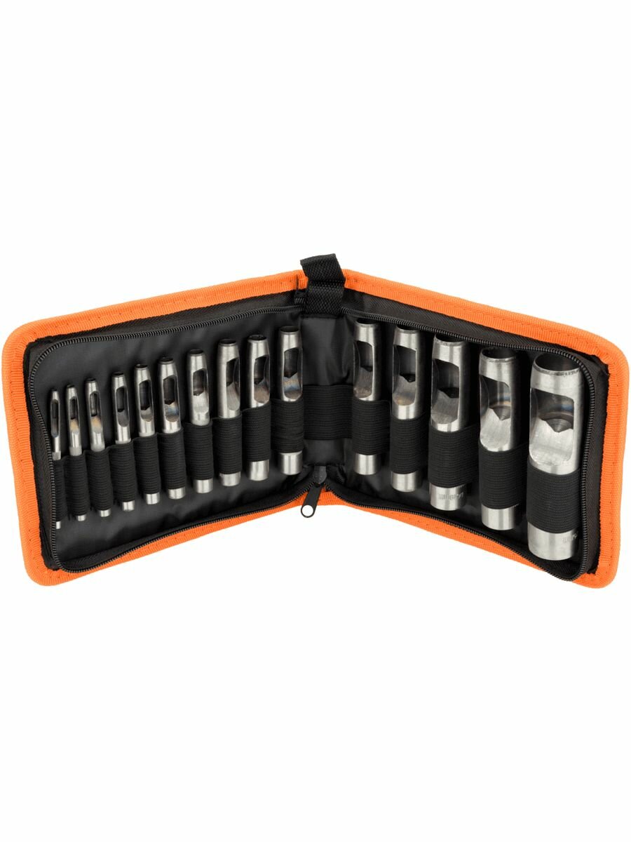 Набор просечек 15 шт 3-25 мм в сумке АвтоDело (40415)