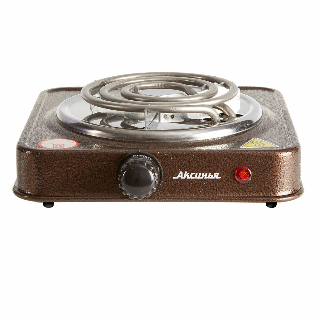 Электрическая плита Аксинья КС-005, одноконфорочная, коричневая