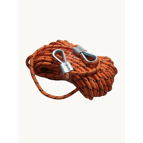 Веревка пожарная ВПС-10, спасательная, с петлями, диаметр 10мм, длина 10 метров