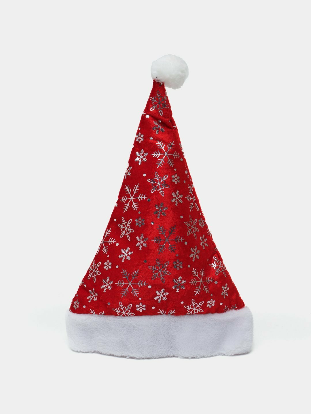 Колпак Деда Мороза, красный, плюшевый, новогодний, для взрослых, мягкий