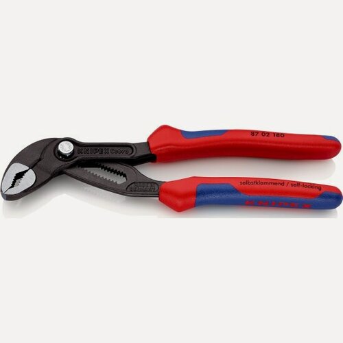 Изображение товара Клещи переставные Knipex KN-8702180SB COBRA®, 42 мм (1 1/2"), 180 мм, двухкомпонентные рукоятки