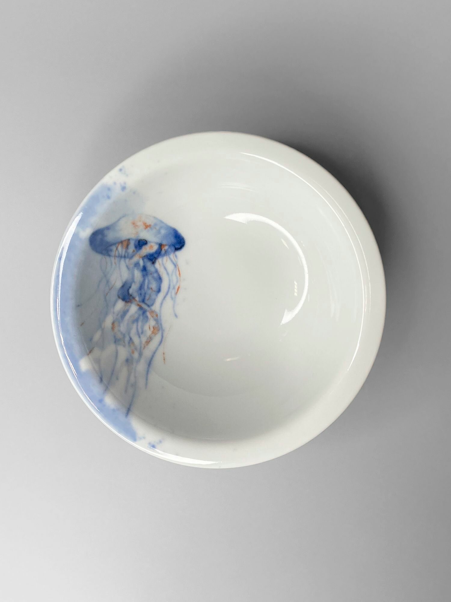 Салатник маленький 360 мл, миска, "Медуза в океане", Добрушский фарфоровый завод - 1 шт