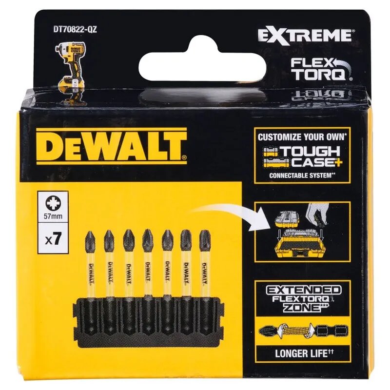 Набор бит DeWALT FLEXTORQ PZ 57мм 7шт. DT70822-QZ — фото 1