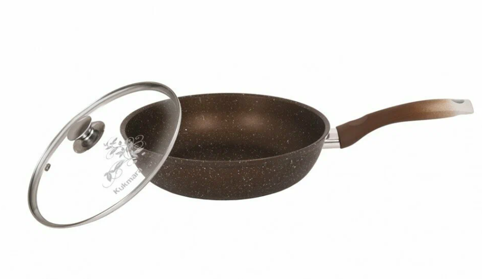 Kukmara Сковорода с антипригарным покрытием, кофейный мрамор, 26 см
