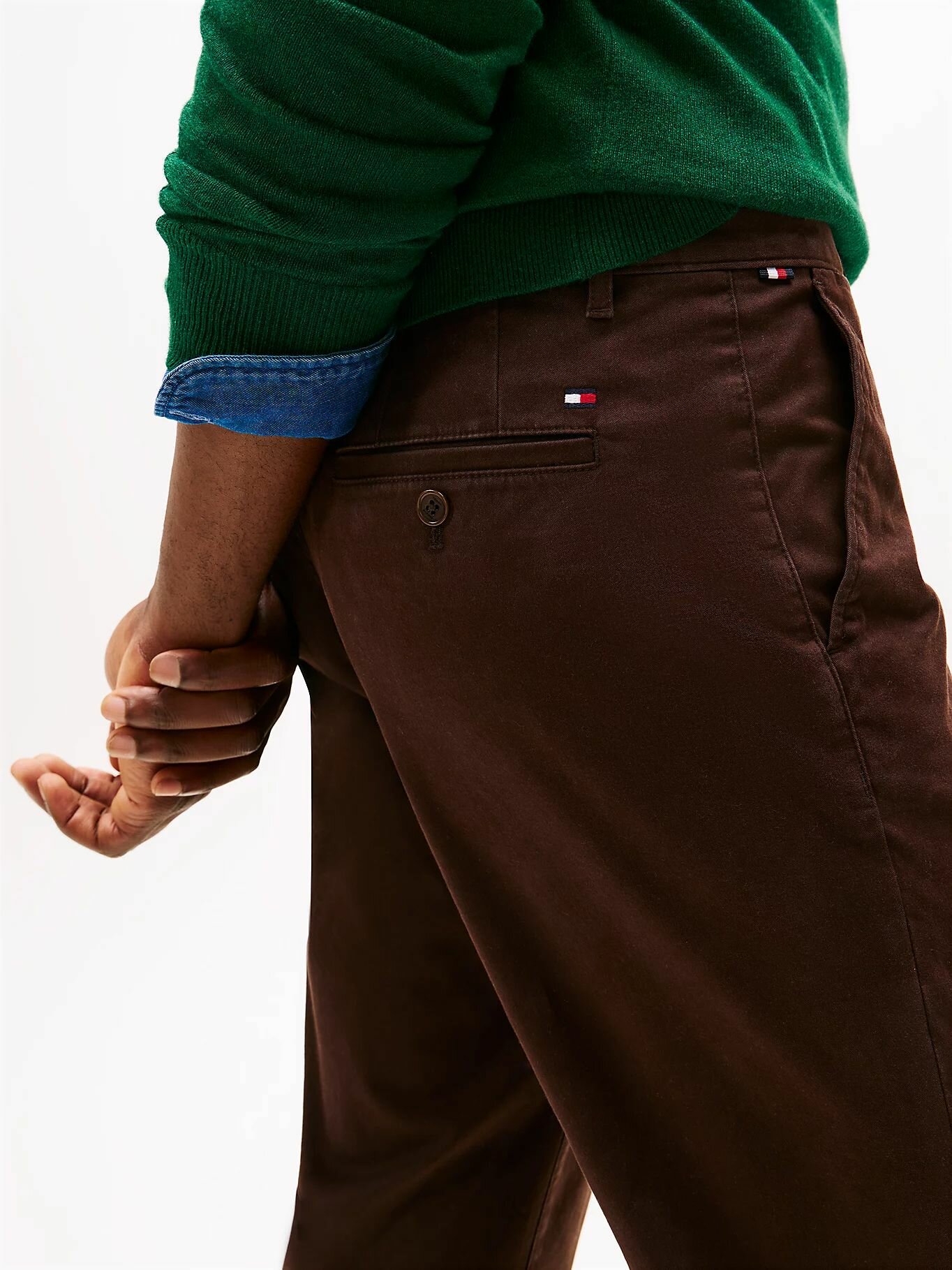 Брюки чинос TOMMY HILFIGER Denton Straight Twill Chinos, размер 30/32 JEAN, коричневый — фото 1