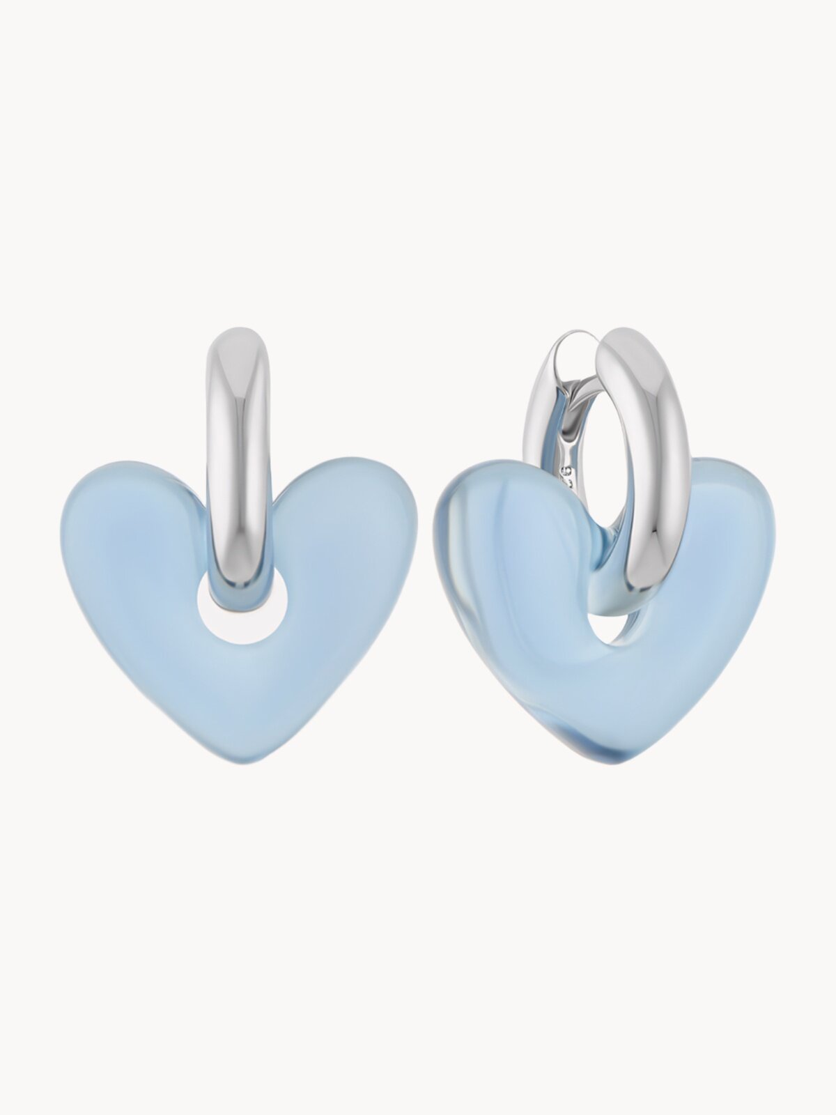 Серьги FETISH, размер 45 мм, синий/серебристый