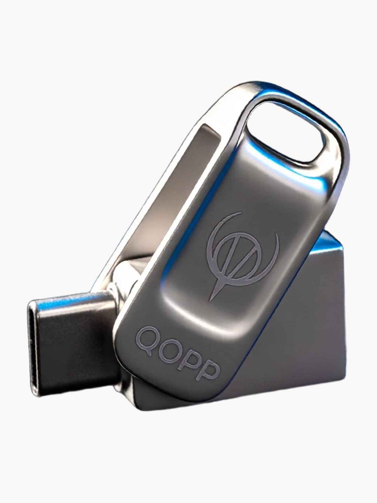 Флешка QOPP, 32ГБ, USB 3.2 Type-C, серебристый, металлический корпус