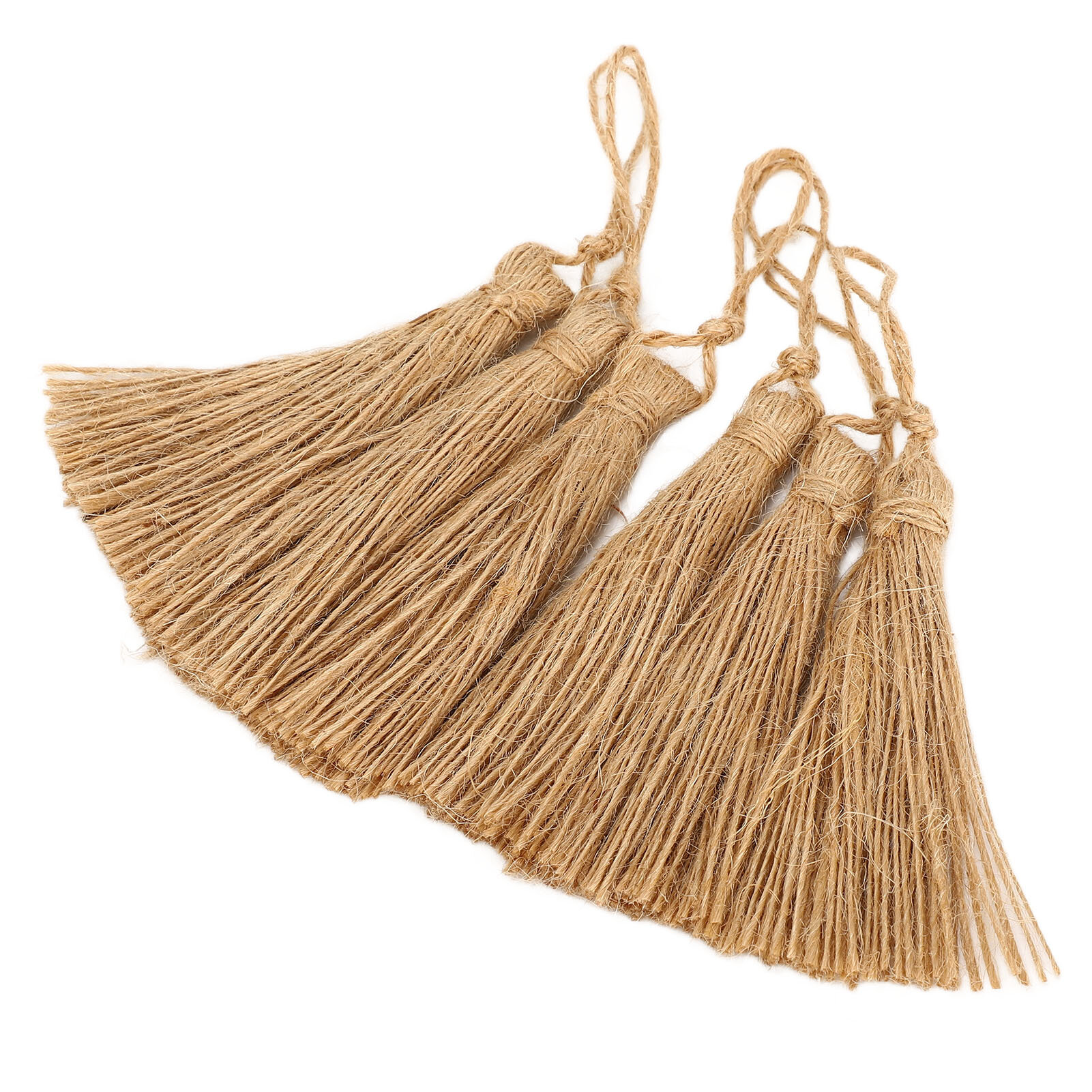 6 шт. натуральных джутовых кисточек для украшений и ремесел стиль рустик идеальны для закладок и занавесок