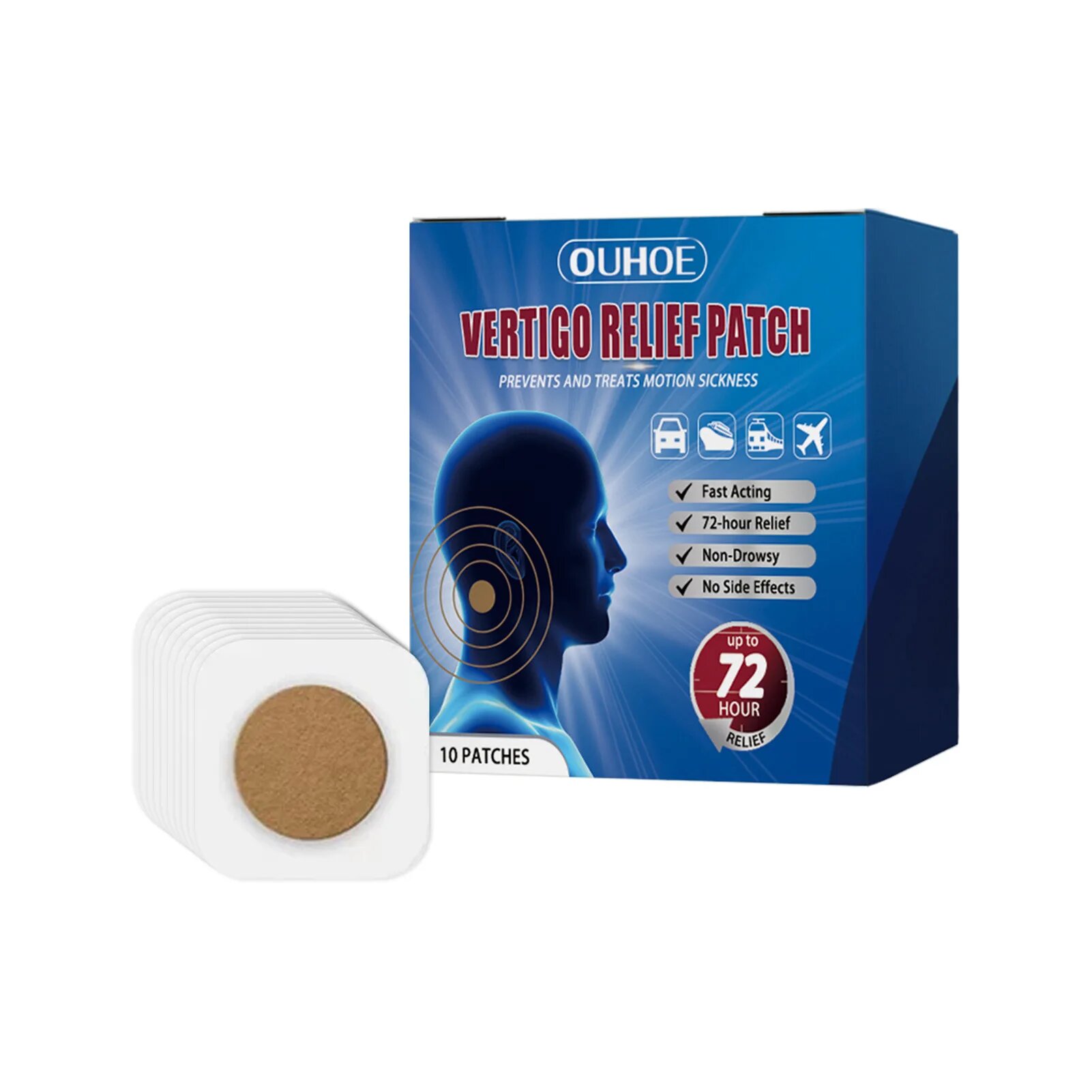Пластырь от укачивания DKSHETOY Motion Seasickness Patch 10 шт 10pcs