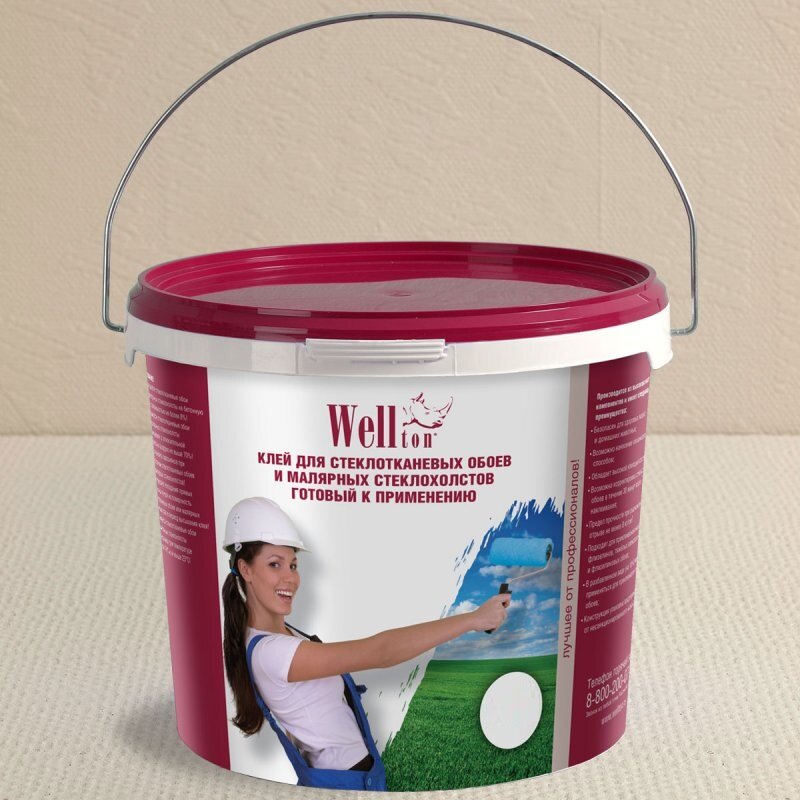 Готовый Клей Wellton 5кг для Стеклообоев и Малярных Стеклохолстов / Веллтон.