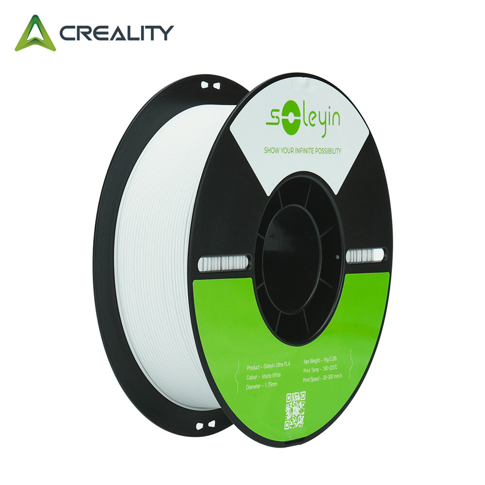 CREALITY Soleyin PLA Матовая нить для 3D-печати 175 мм матово-белая 1 кг