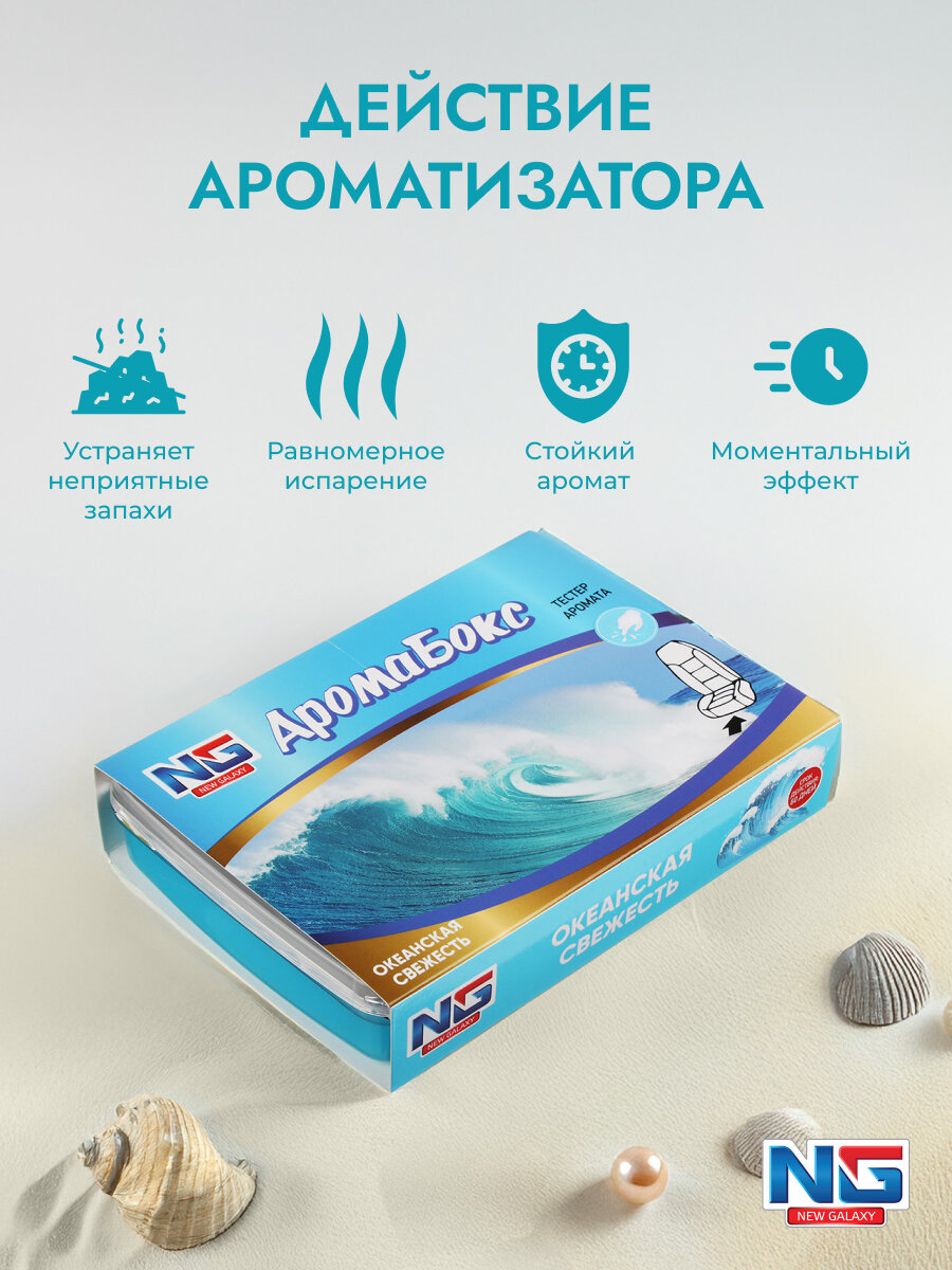 Ароматизатор в машину под сиденье NEW GALAXY Аромабокс, 200г, океанская свежесть — фото 1