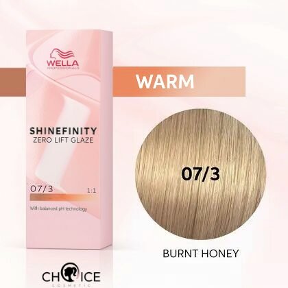 Wella SHINEFINITY -07/3 Подгорелый мед, Гель-крем краска для тонирования и блеска без осветления, 60 мл