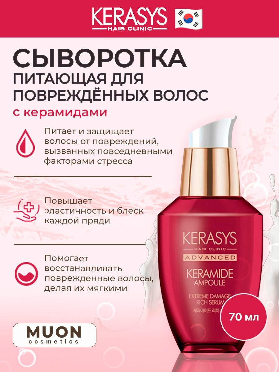 Питающая сыворотка Kerasys Hair Clinic Advanced для повреждённых волос