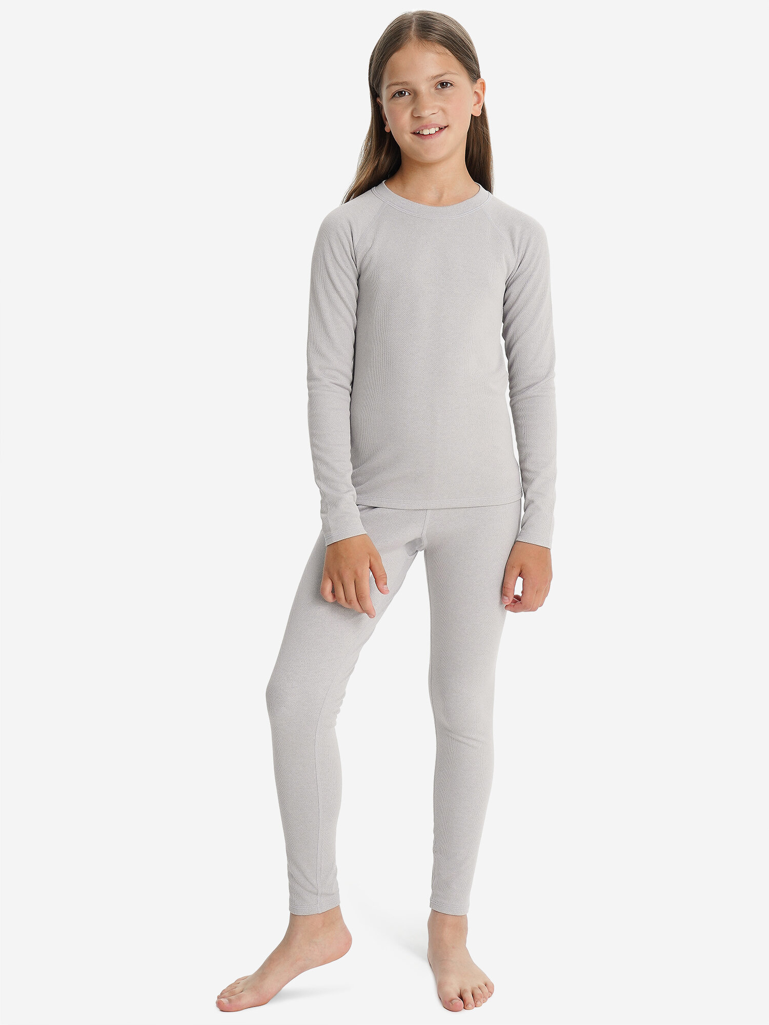 Комплект термобелья De Mount Girls' Base Layer Set размер 128-134 светло-серый