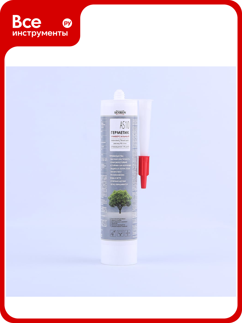 Универсальный строительный герметик SENBION AS 10  акриловый  белый  310 мл  SB191 310 Бел
