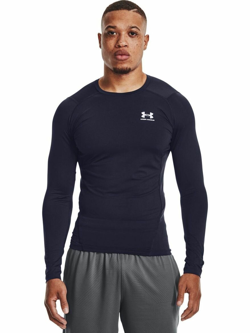 Лонгслив Under Armour HeatGear Comp LS, размер SM, , темно-синий