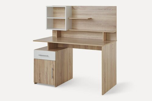 Изображение товара Письменный стол СПм-14, 120х131,4х60 см, цвет дуб Сонома, белый