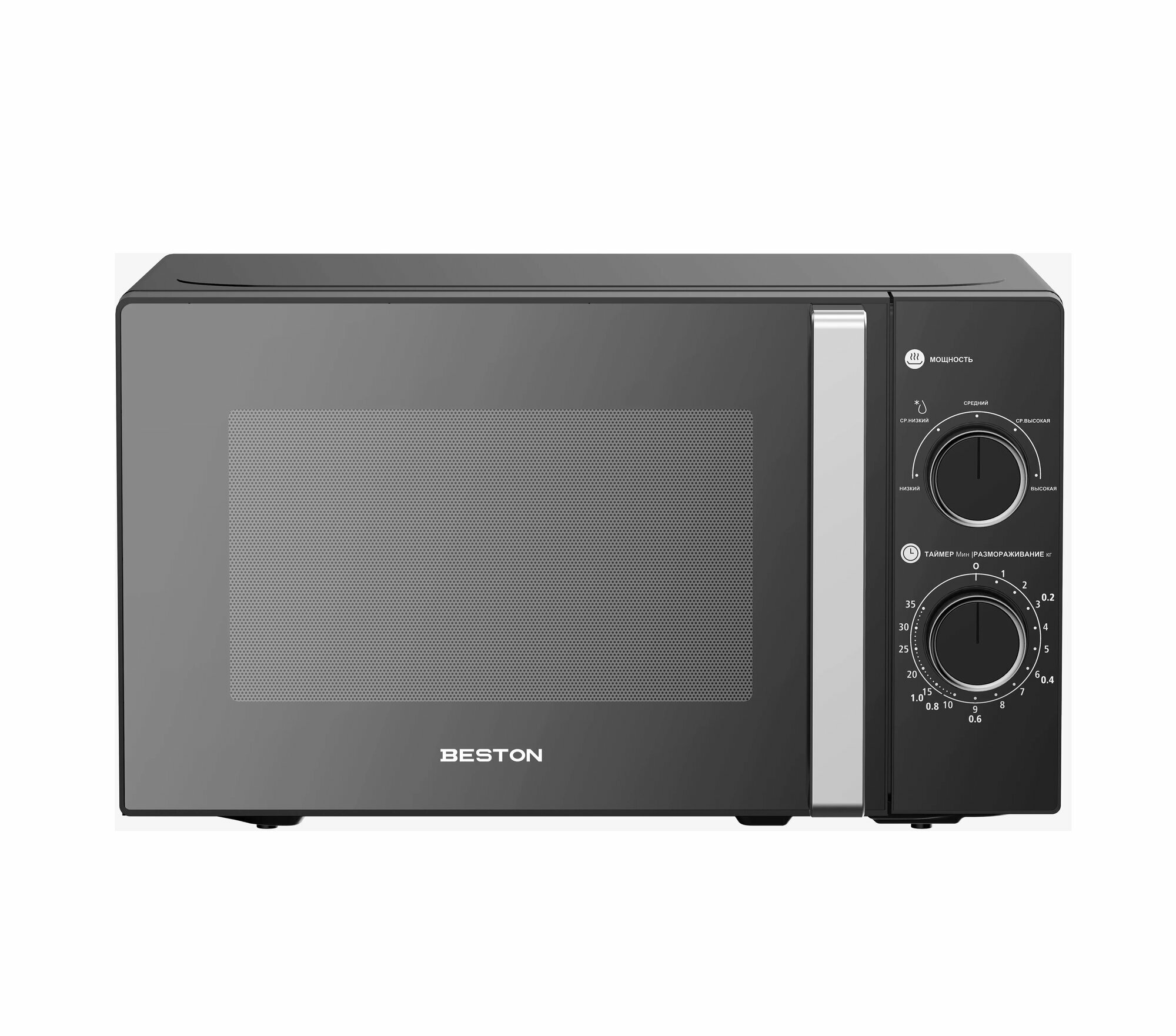 Микроволновая печь BESTON SM2005-B, механическое управление, 700 Вт, 20 л, темно-серая