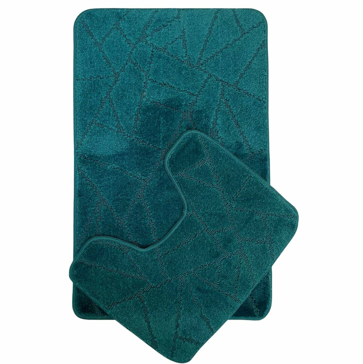 Комплект ковриков 50*80 40*50 май кристал геометрия изумруд мс2-314