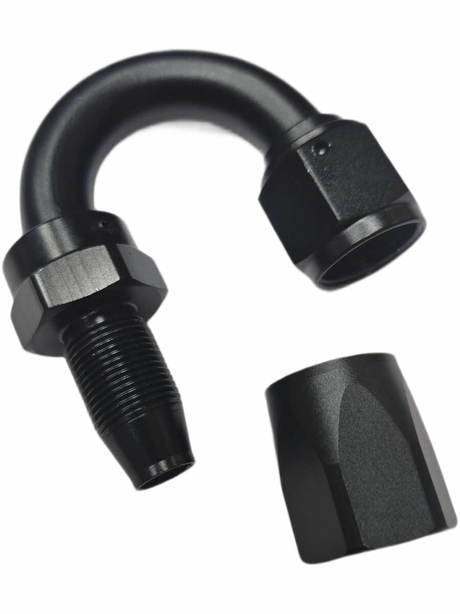 Фитинг AN10 Standard 180 градусов черный — фото 1