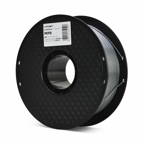 фото Пластик для 3d принтера crown cm-filpetg024ss petg 1.75 1кг сталь серебристая crown micro
