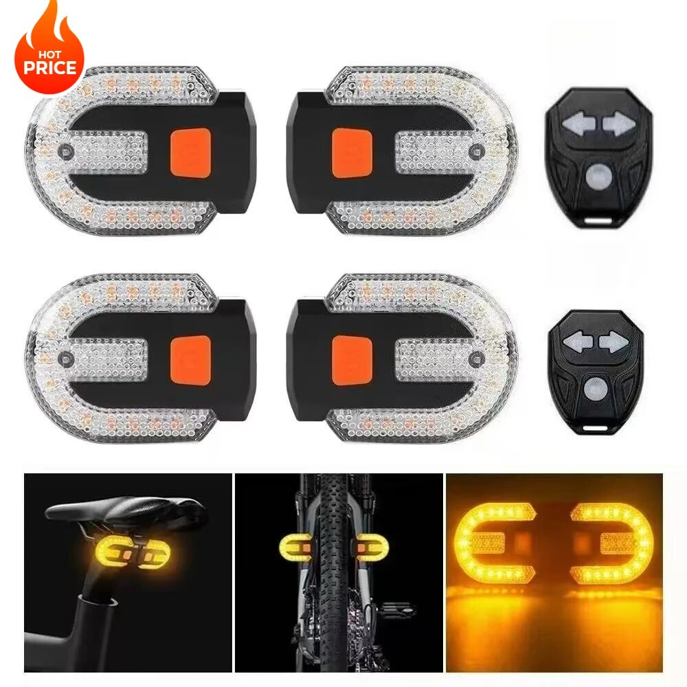 FZCSPEED Беспроводные поворотные фонари для велосипеда, Two pairs - black