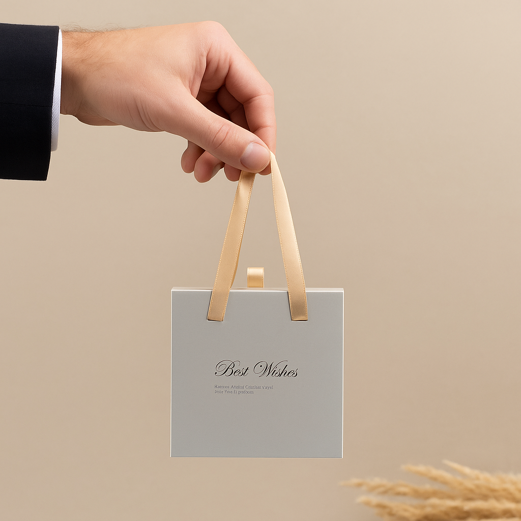 Коробка подарочная 10*10*3,5 серый — фото 1