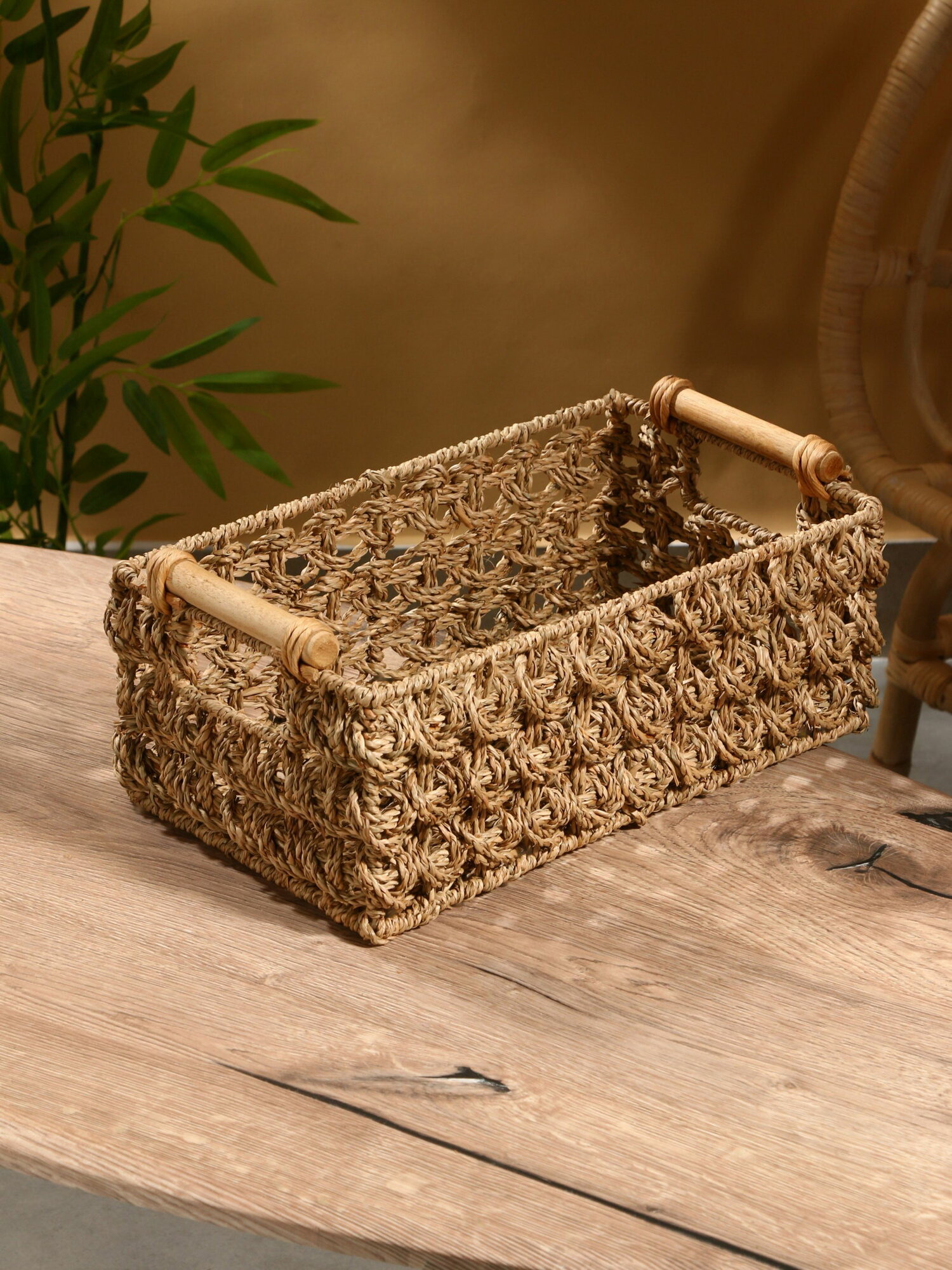 Корзина плетёная 36x20x15 см сиграсс форма: прямоугольная