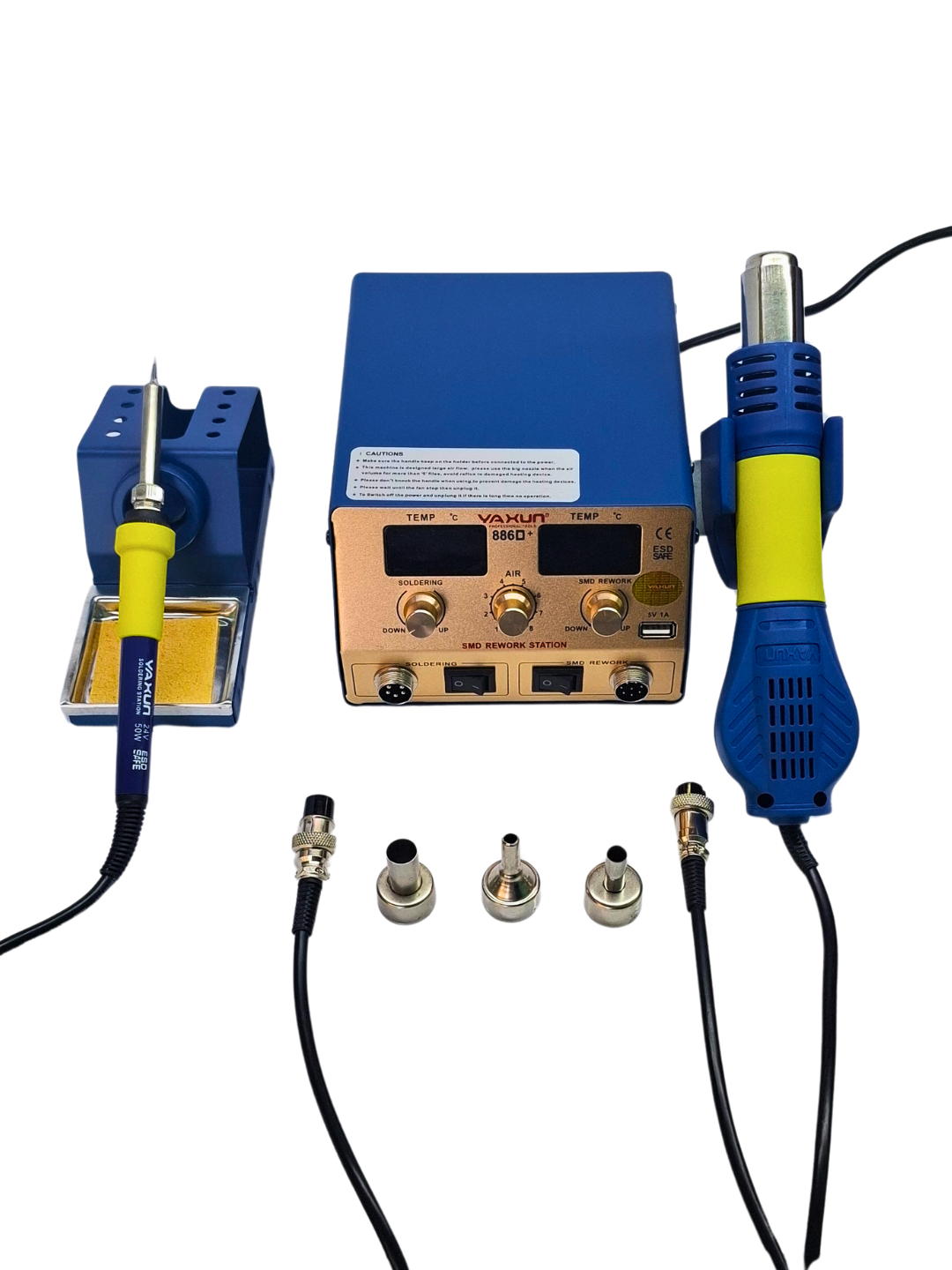 Паяльная станция Yaxun 886D+ 2 в 1, фен + паяльник