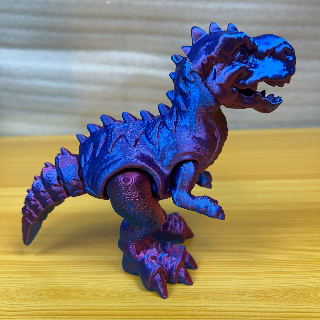 Dinosaur toy 3d printed t rex kids creative multicolor articulated figurine for kids room decor bmm blue 13x9cm