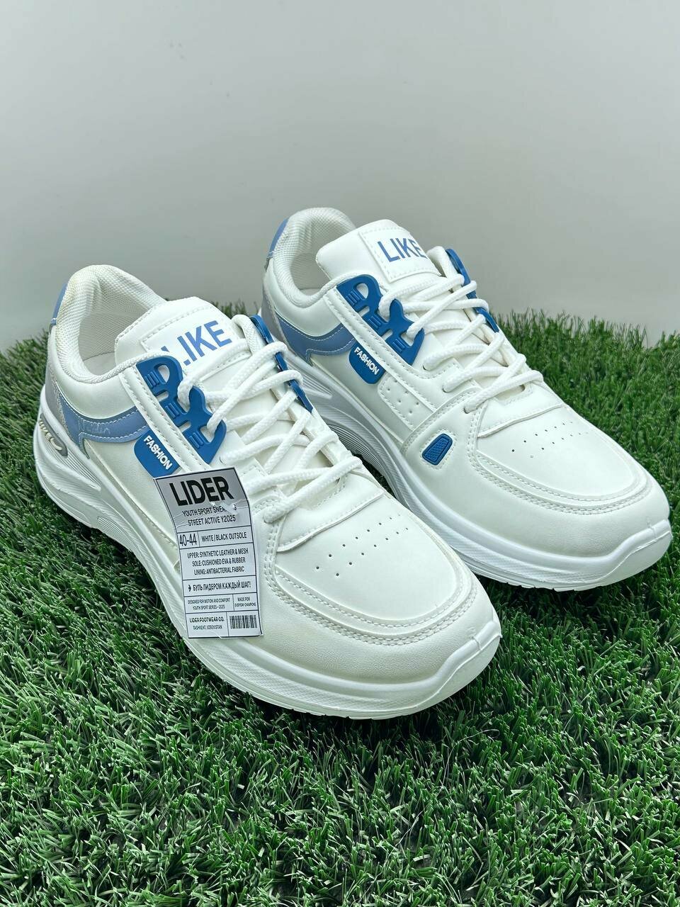 Кроссовки LIDER, полнота 1 (RU)/ на узкую стопу, размер 43, white blue beige