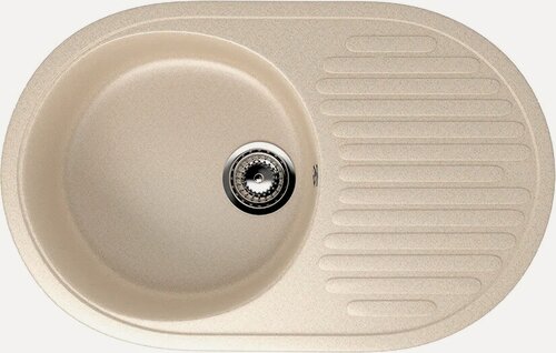 Изображение товара Мойка кухонная Ulgran U-107 -328 73x46, мойка для кухни, с крылом, бежевая, овальная, матовая