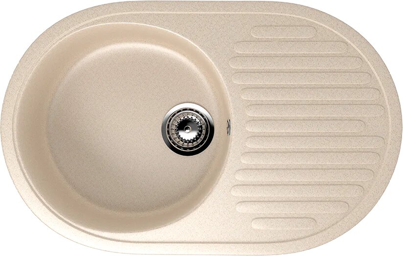 Мойка кухонная Ulgran U-107 -328 73x46 мойка для кухни с крылом бежевая овальная матовая