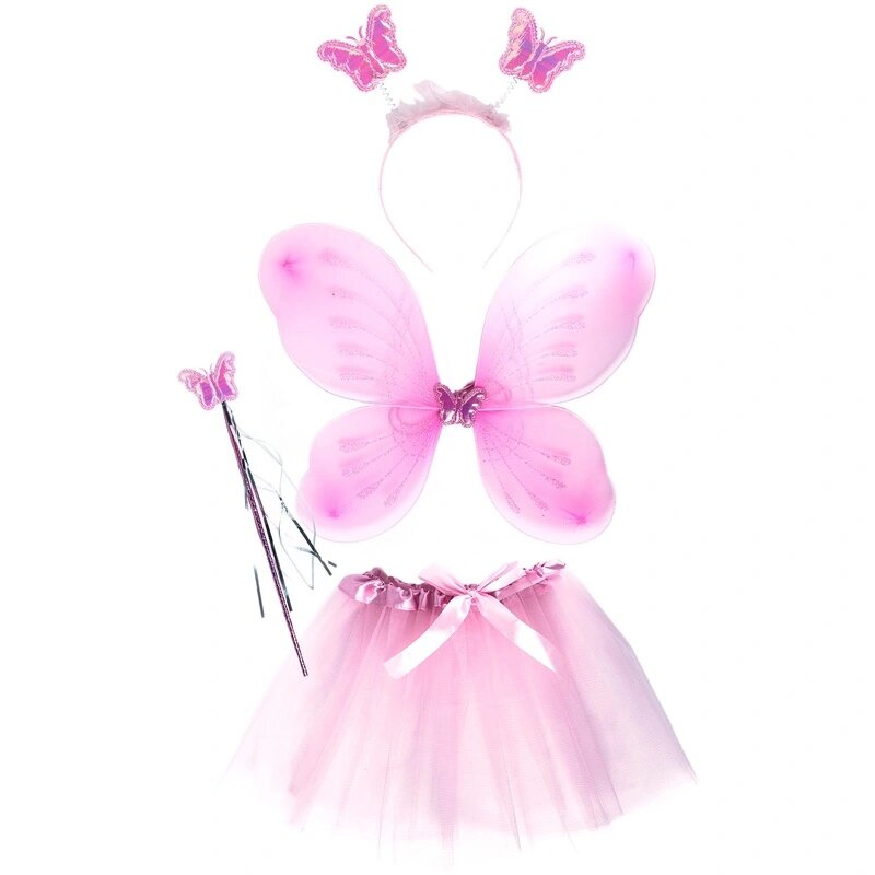 Набор маскарадный крылья украшен на голову волш. палочка юбка розовый 86554