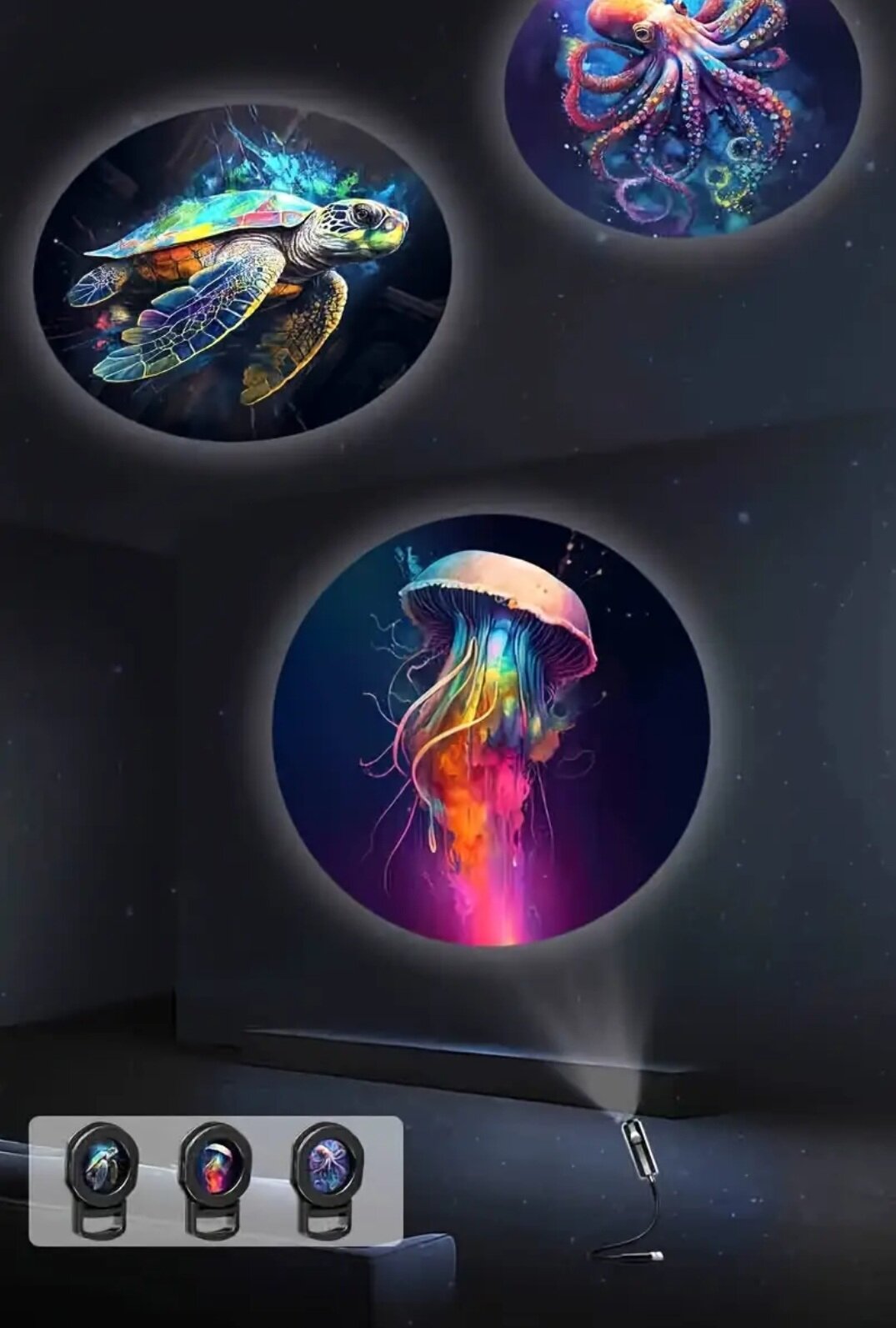 Тематический проекционный узор, вращающийся на 360 градусов, LED-ночник