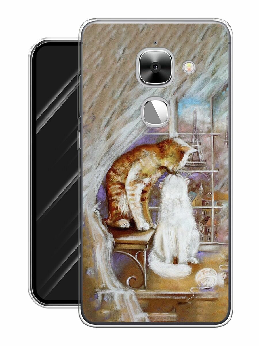 Чехол на LeEco Le 2/2 pro / Лееко Ле 2/2 про с принтом "Влюбленные котики 1" — фото 1