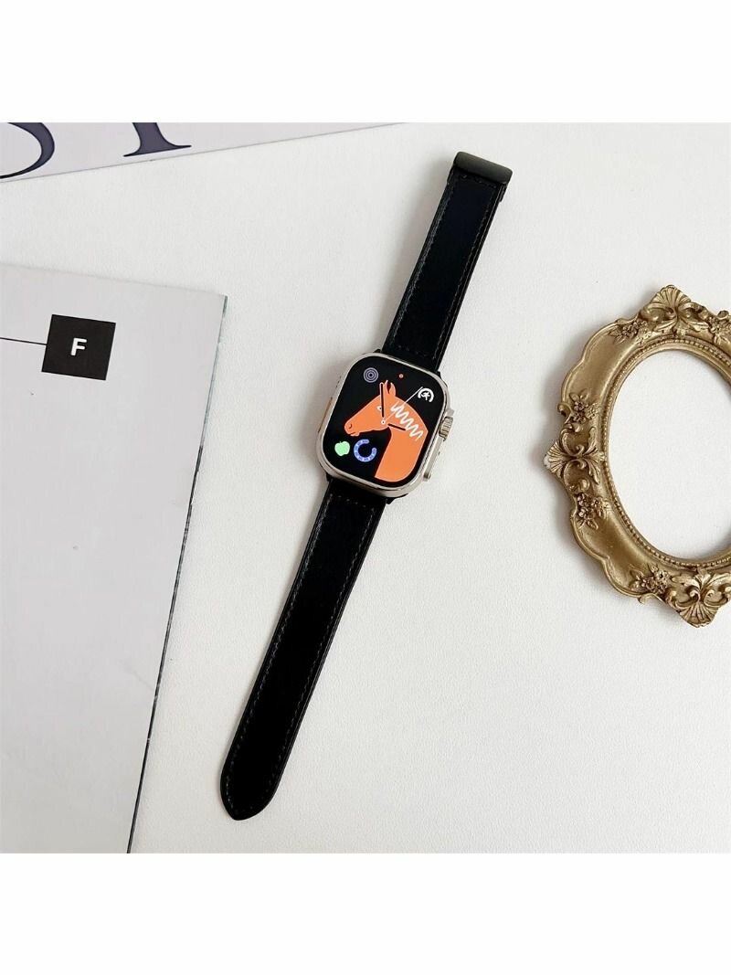Силиконовая кожаная лента для Apple Watch Band 46мм 44мм 40мм 45мм 41мм 49мм 42 мм Магнитная лента для серии iWatch10 9
