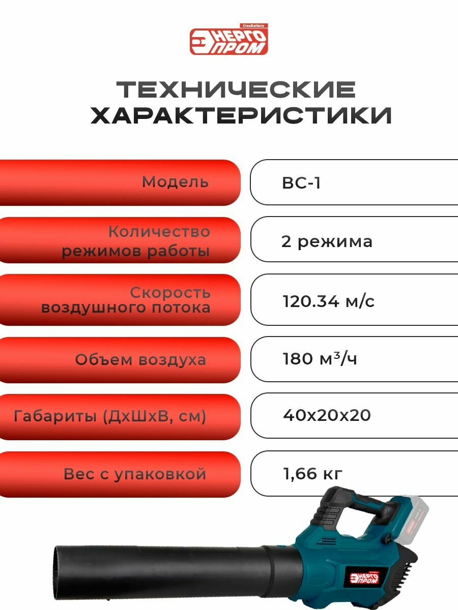 Воздуходувка сетевая "энергопром Home Master" ВС-1 — фото 1