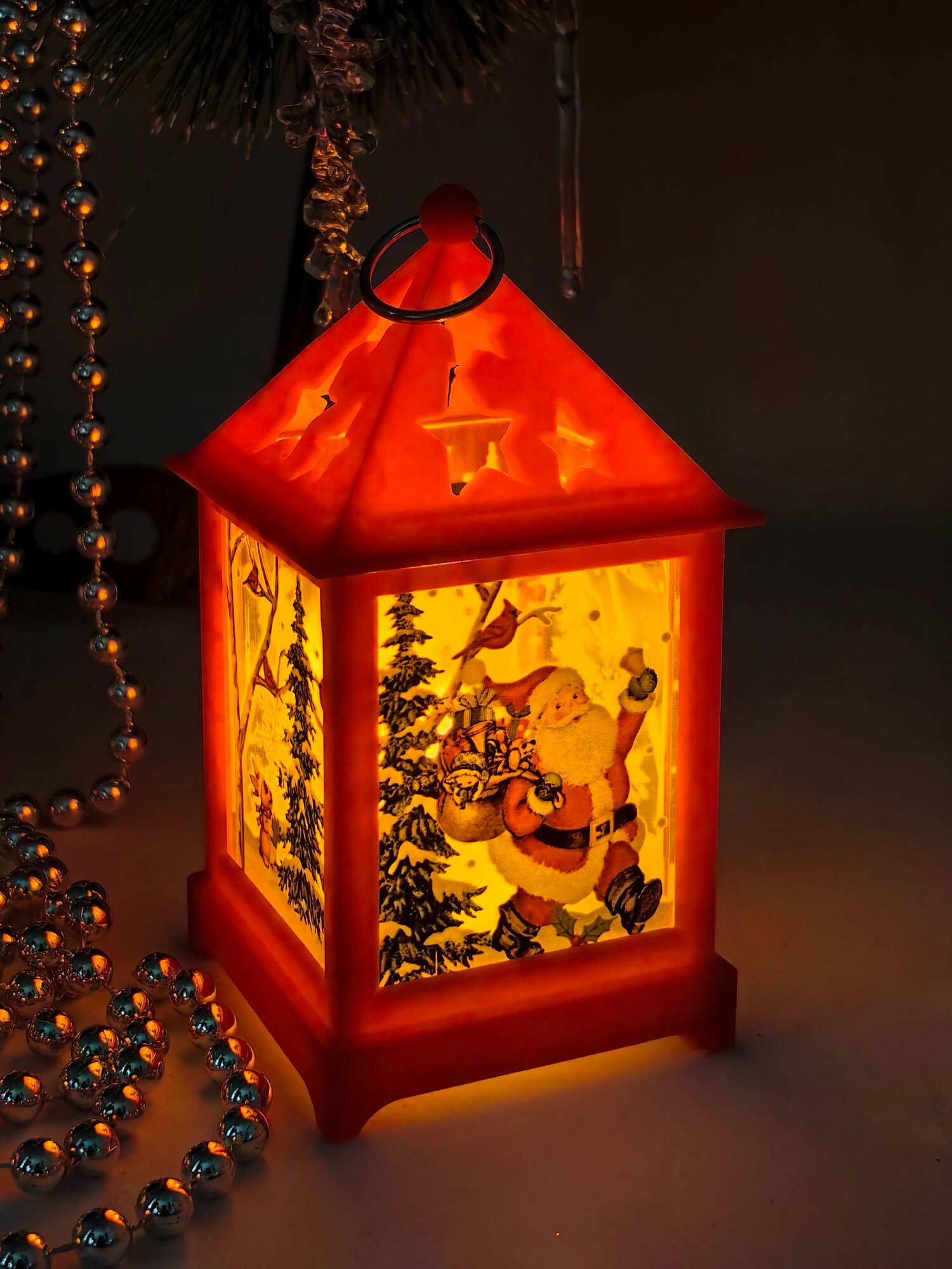 Фонарик новогодний на батарейках