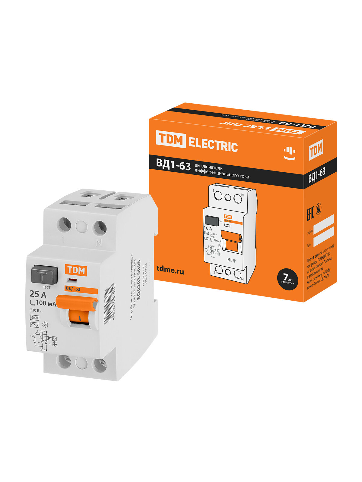 Устройство защитного отключения ВД1-63 2Р 25А 100мА