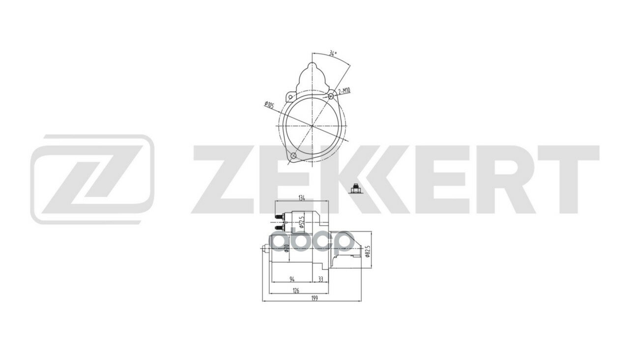 Стартер VW LT 28-35 II LT 28-46 II 96- MB C-Class (W202/203 S202/203 CL203) 93- M-Class (W163) 98 Zekkert арт. an-1089