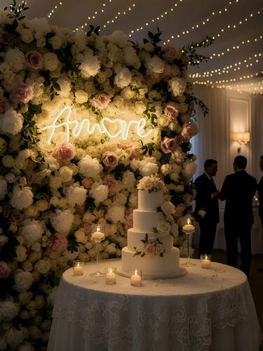 Изображение товара Неоновая вывеска "Amore" 50x17 см, неоновая надпись, LED светильник для дома, свадьбы и фотозоны